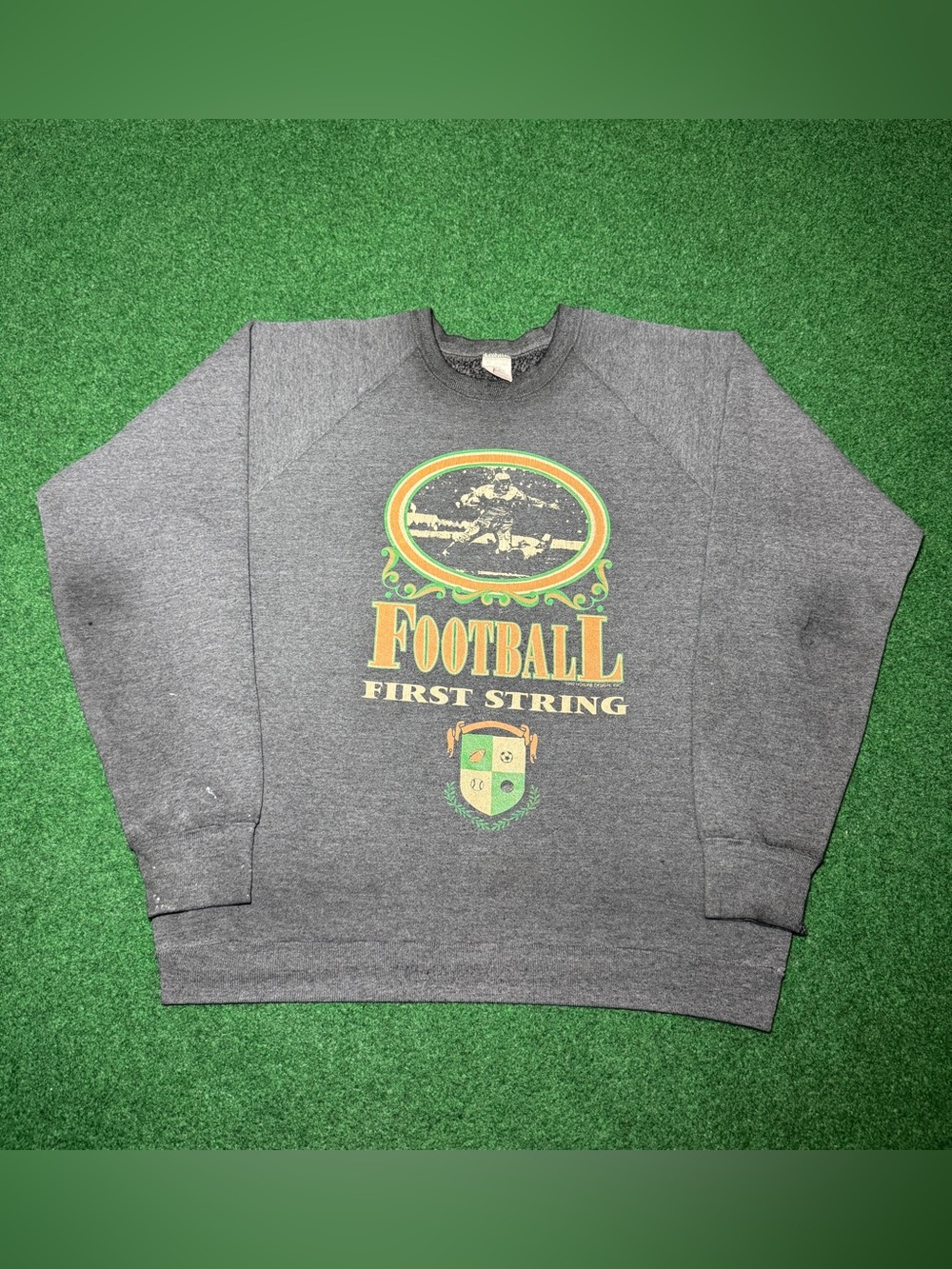 Football First String Vintage Sweatshirt 90s Crazy Faded XL Crewneck Retro